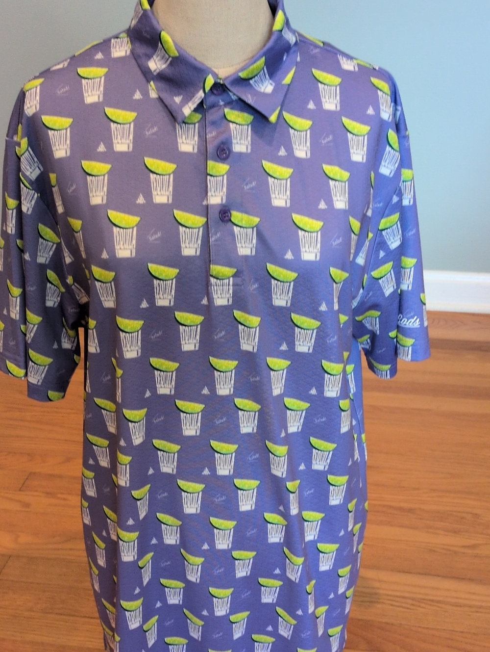 Men's Golf Gods Tequila & Lime Cool Tech Performance Golf Polo Large